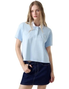 Over Sizede Fit Rugby Shirt in Blue