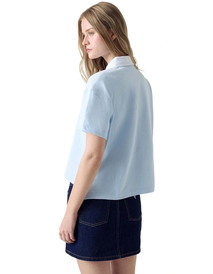 Over Sizede Fit Rugby Shirt in Blue image 3