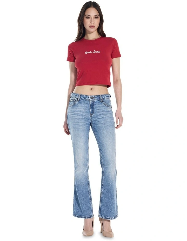 Short Sleeve Crew Neck Tee in Red image 2