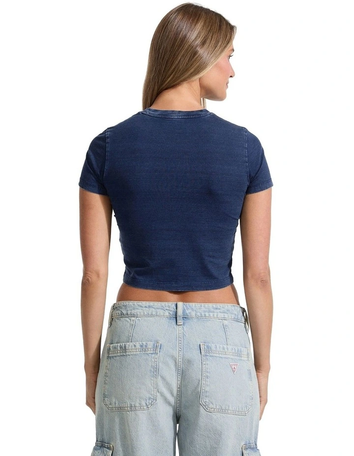 Short Sleeve Crew Neck Tee in Indigo image 4