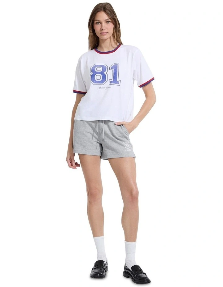 Short Sleeves Crew Neck Boxy 81 Tee in White image 2