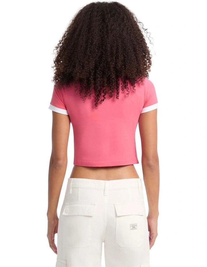 Short Sleeve Crew Neck Baby Racket Tee in Raspberry Smoothie image 3