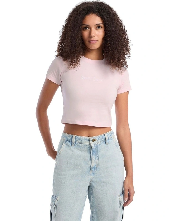 Short Sleeve Crew Neck Baby Tee in Royal Blush image 1