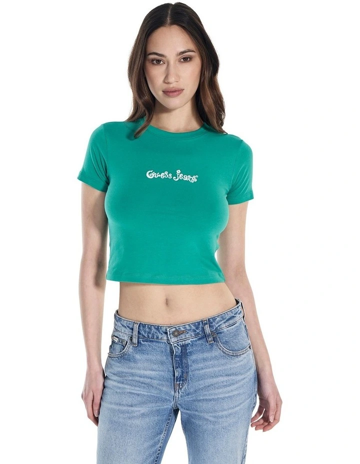Short Sleeve Crew Neck Tee in Green image 1