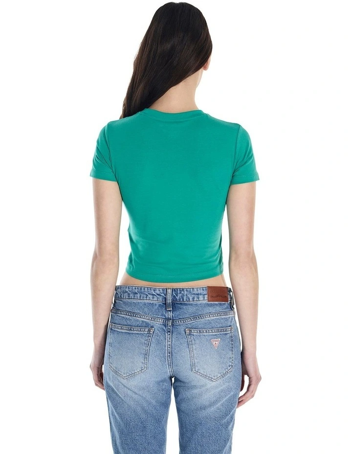Short Sleeve Crew Neck Tee in Green image 4