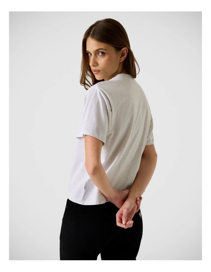 Short Sleeve Crewneck Boxy Print Star Tee in Light Grey Heather image 2