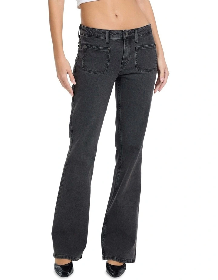 G09 Bootcut Patch Pockets Jeans W5BA3VD0832 in Black image 1