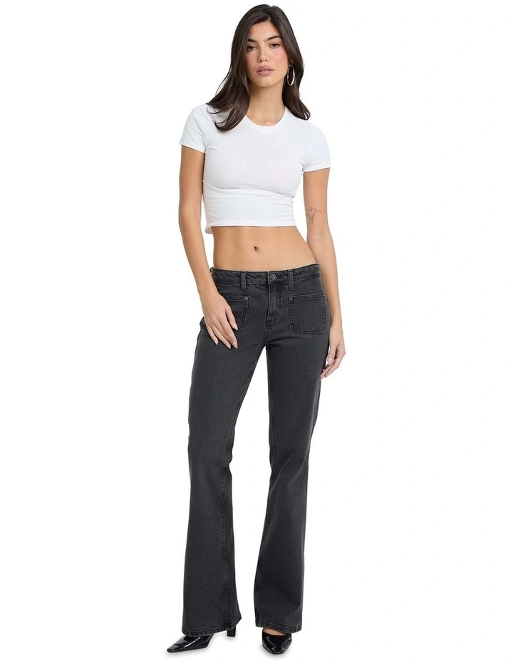 G09 Bootcut Patch Pockets Jeans W5BA3VD0832 in Black image 2