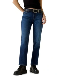 G08 Mid Rise Straight Jeans in in Aged Dark Wash