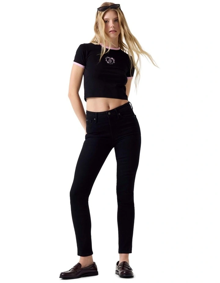 G05 High Rise Skinny Jeans in Black image 2