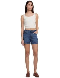 Highwaist Mom Shorts in Blue