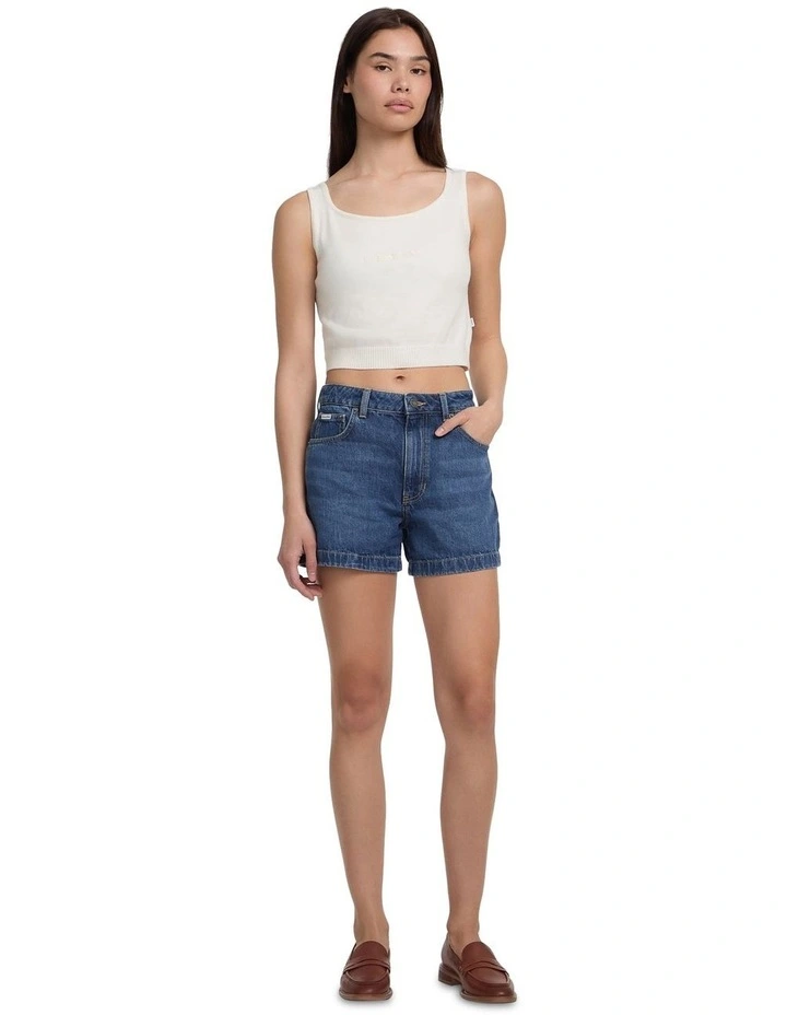 Highwaist Mom Shorts in Blue image 1
