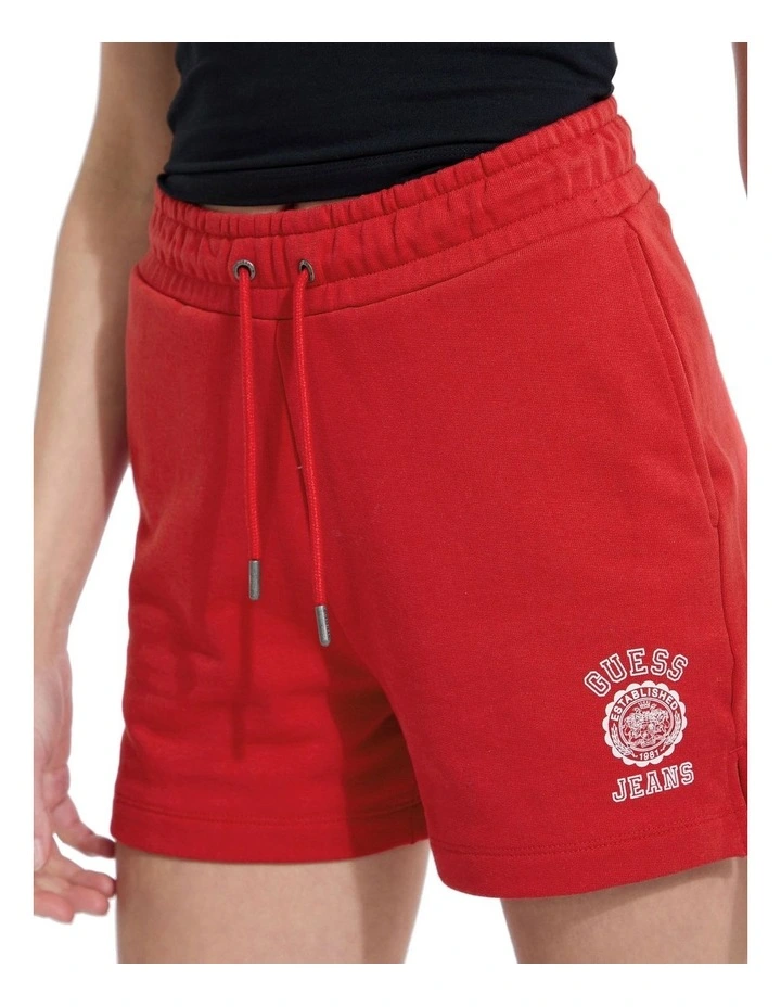 Regular Emblem Shorts in Red image 3