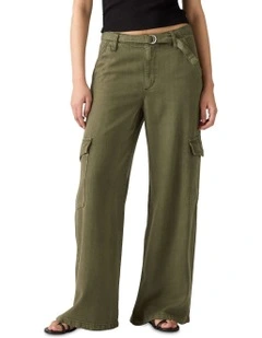 Baggy Dad Cargos in Green