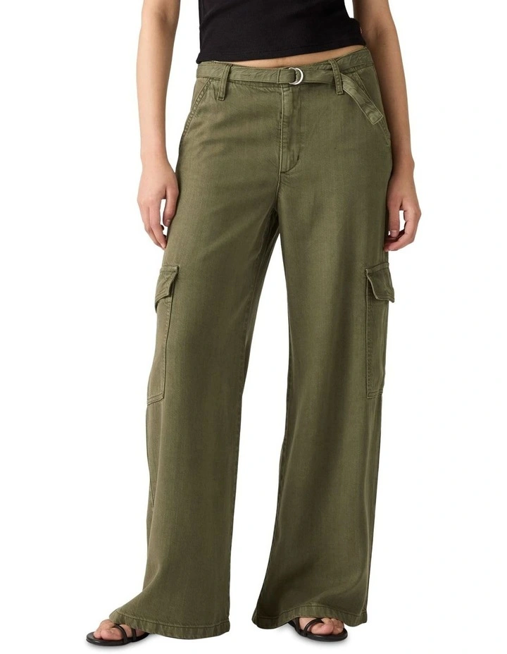 Baggy Dad Cargos in Green image 1