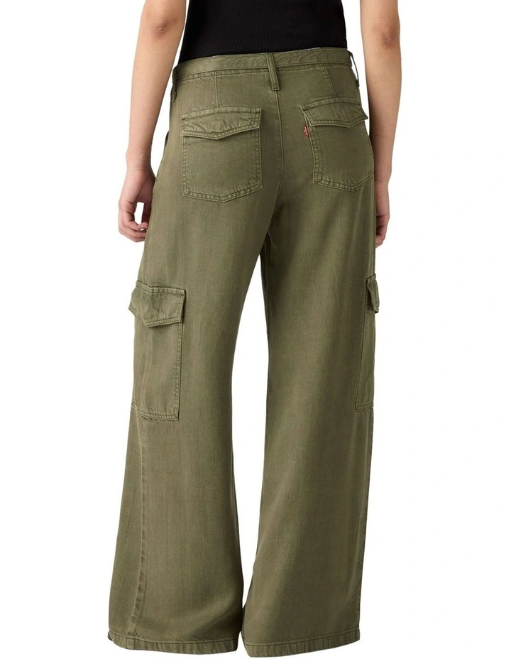 Baggy Dad Cargos in Green image 2