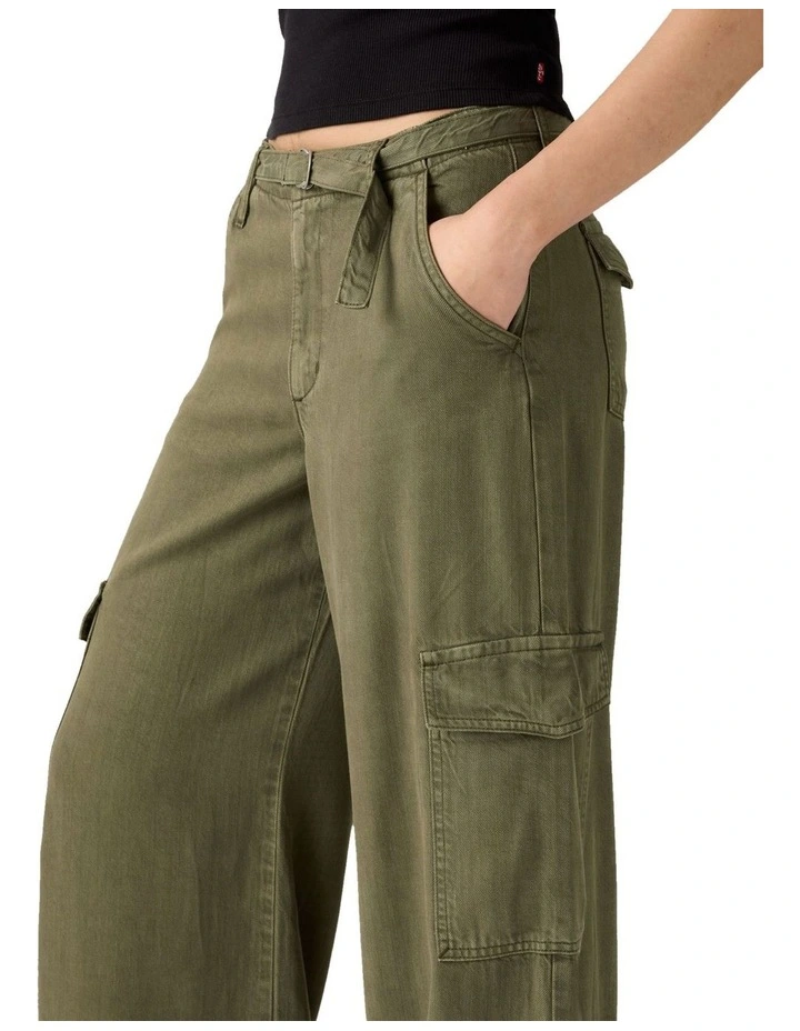 Baggy Dad Cargos in Green image 4