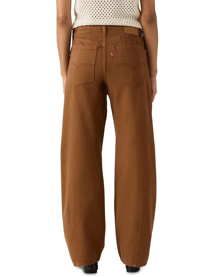 Baggy Dad Barrel Jeans in Washed Bison image 2