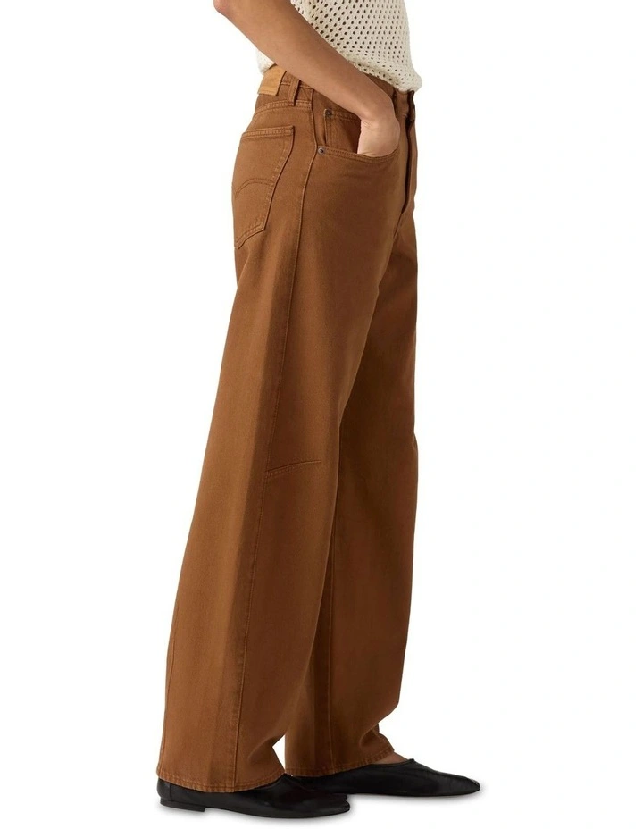 Baggy Dad Barrel Jeans in Washed Bison image 3