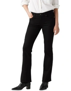 High Rise Bootcut Jeans in Soft Black