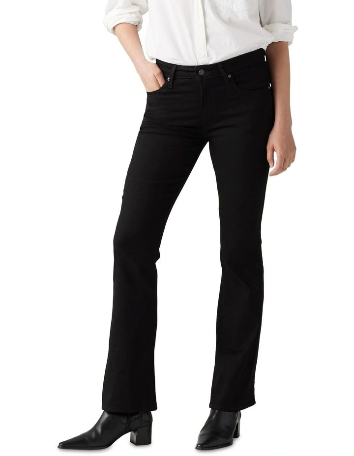 High Rise Bootcut Jeans in Soft Black image 1