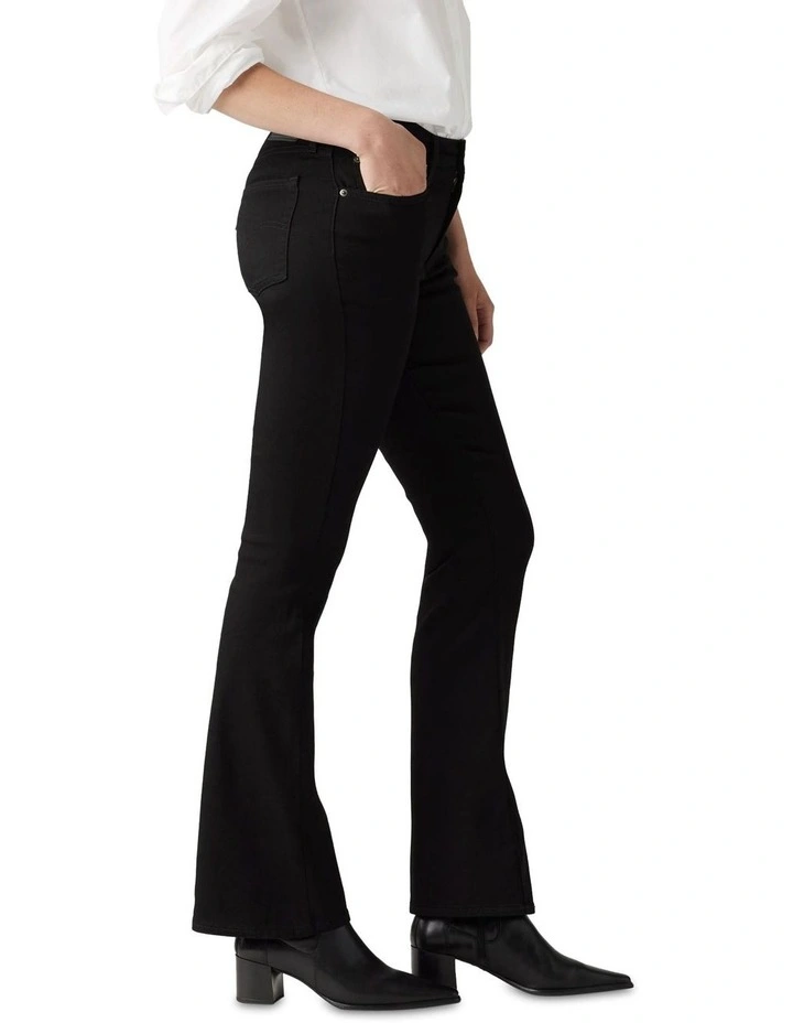 High Rise Bootcut Jeans in Soft Black image 3