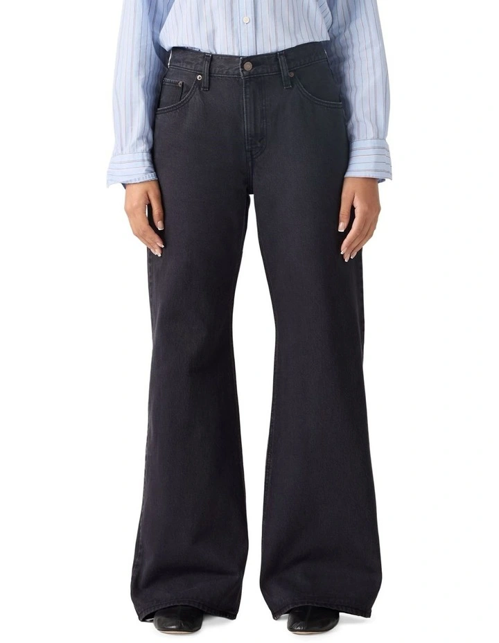 Loose Boot Jeans in Chipped Black Oyster image 1