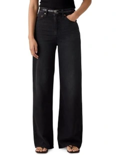 Ribcage Wide-Leg Jeans in None Your Business