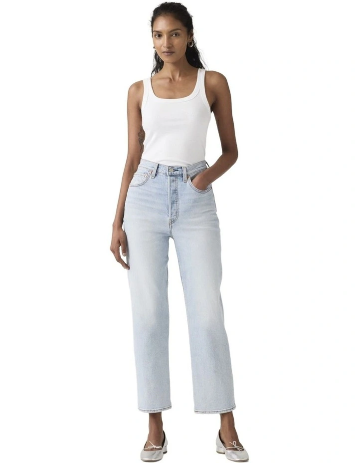 Ribcage Straight Ankle Jeans in Filter Her image 4