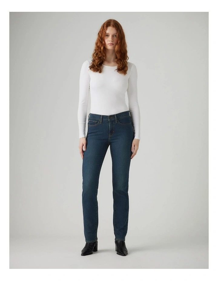 Shaping Straight Jeans in Eternal Indigo Dark Tint image 1