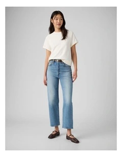 Ribcage Straight Ankle Jeans in Should Be Easy