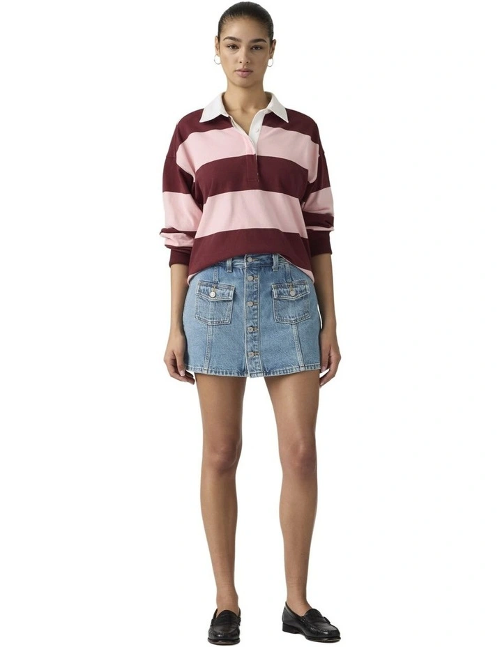 Button Front Skort in Work For It Stone image 6