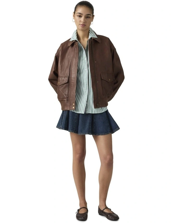 Godet Mini Skirt in Fell Off Stone image 3