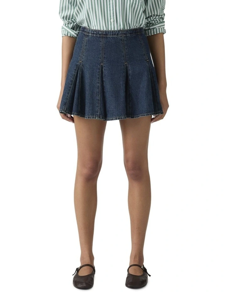 Godet Mini Skirt in Fell Off Stone image 5