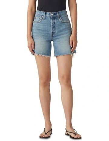 501 Original High-Rise Mid-Thigh Jean Shorts in Blue