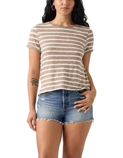 Margot Short-Sleeve T-Shirt in Taupe Gray