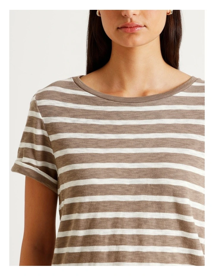 Margot Short-Sleeve T-Shirt in Taupe Gray image 2