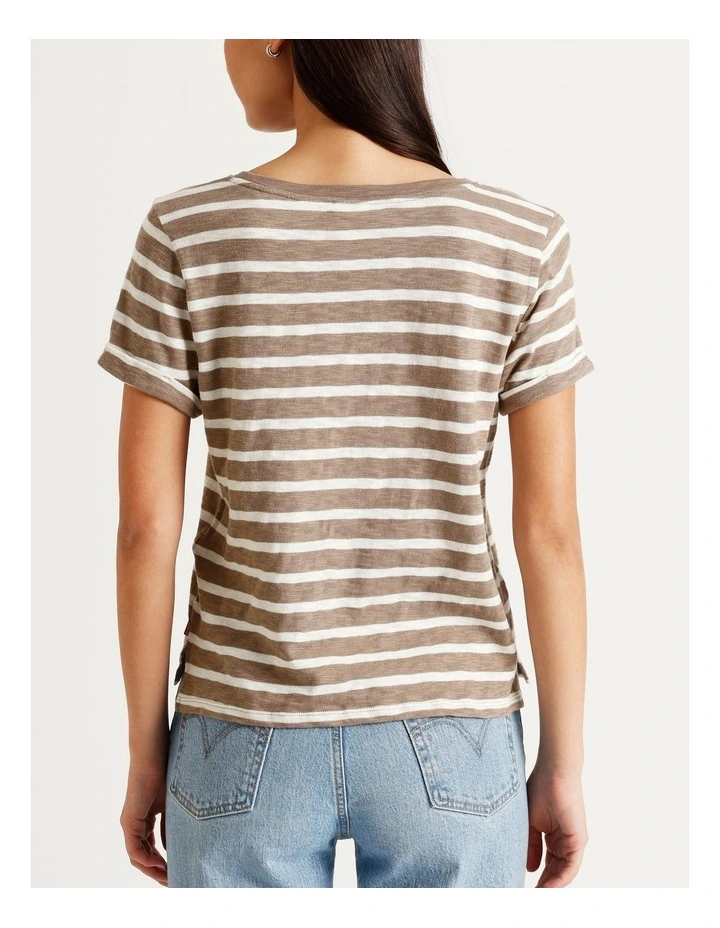 Margot Short-Sleeve T-Shirt in Taupe Gray image 3