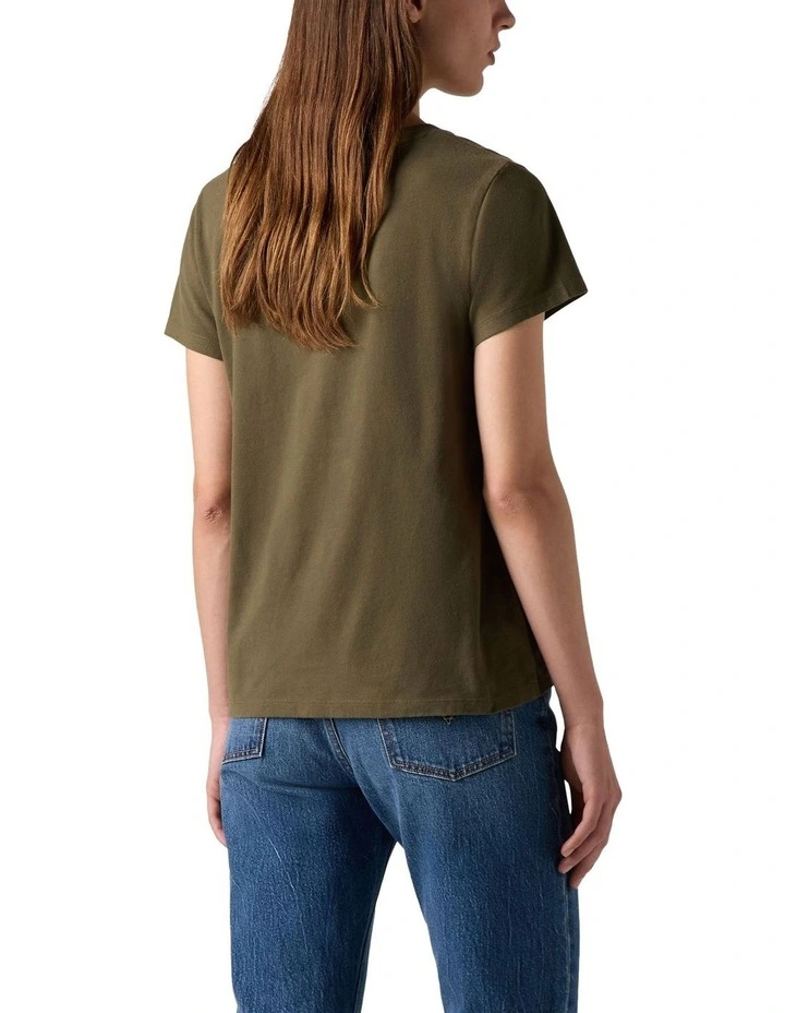 Perfect V-Neck T-shirt in Olive Night image 2
