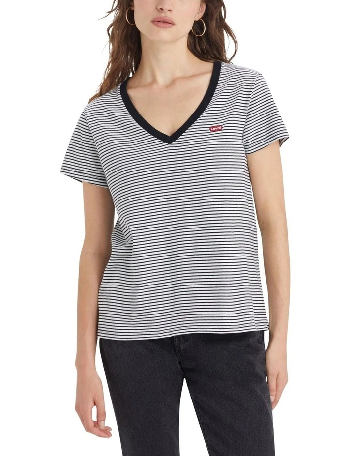 Perfect V-neck T-shirt in Blue image 1