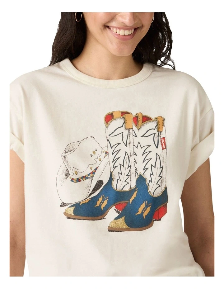 Graphic Tabor T-Shirt in White image 3