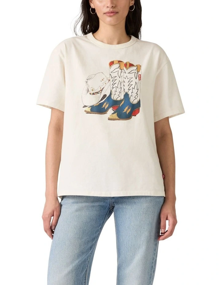 Graphic Tabor T-Shirt in White image 4