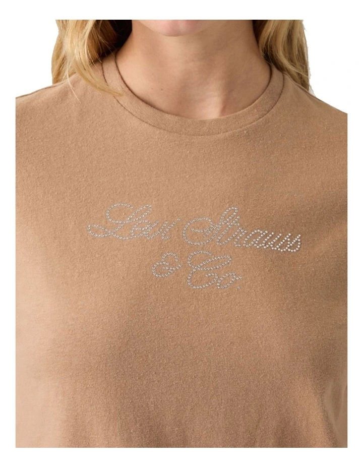 Graphic Classic Tee in Beige image 3