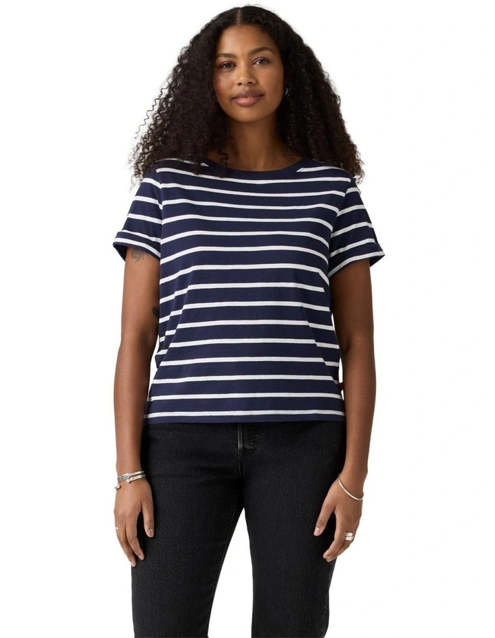 Julie Slub Short Sleeve Tee in Egret image 1