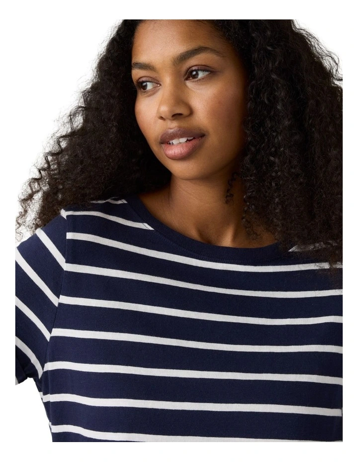 Julie Slub Short Sleeve Tee in Egret image 3