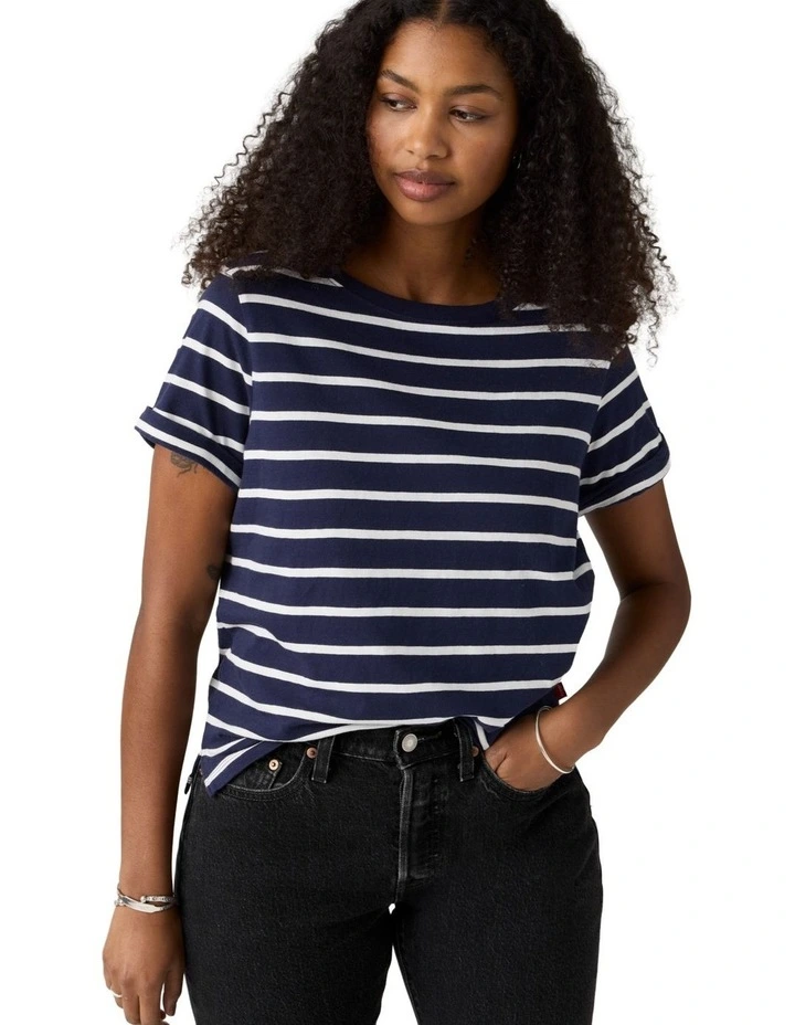 Julie Slub Short Sleeve Tee in Egret image 4