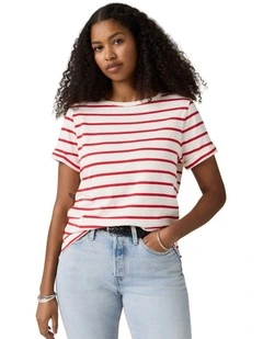 Julie Slub Short Sleeve Tee in Urban Red
