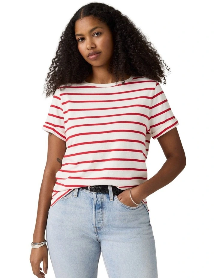 Julie Slub Short Sleeve Tee in Urban Red image 1