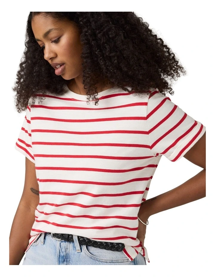 Julie Slub Short Sleeve Tee in Urban Red image 3