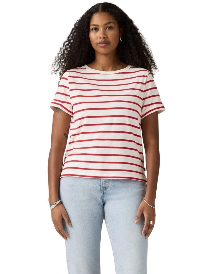 Julie Slub Short Sleeve Tee in Urban Red image 4